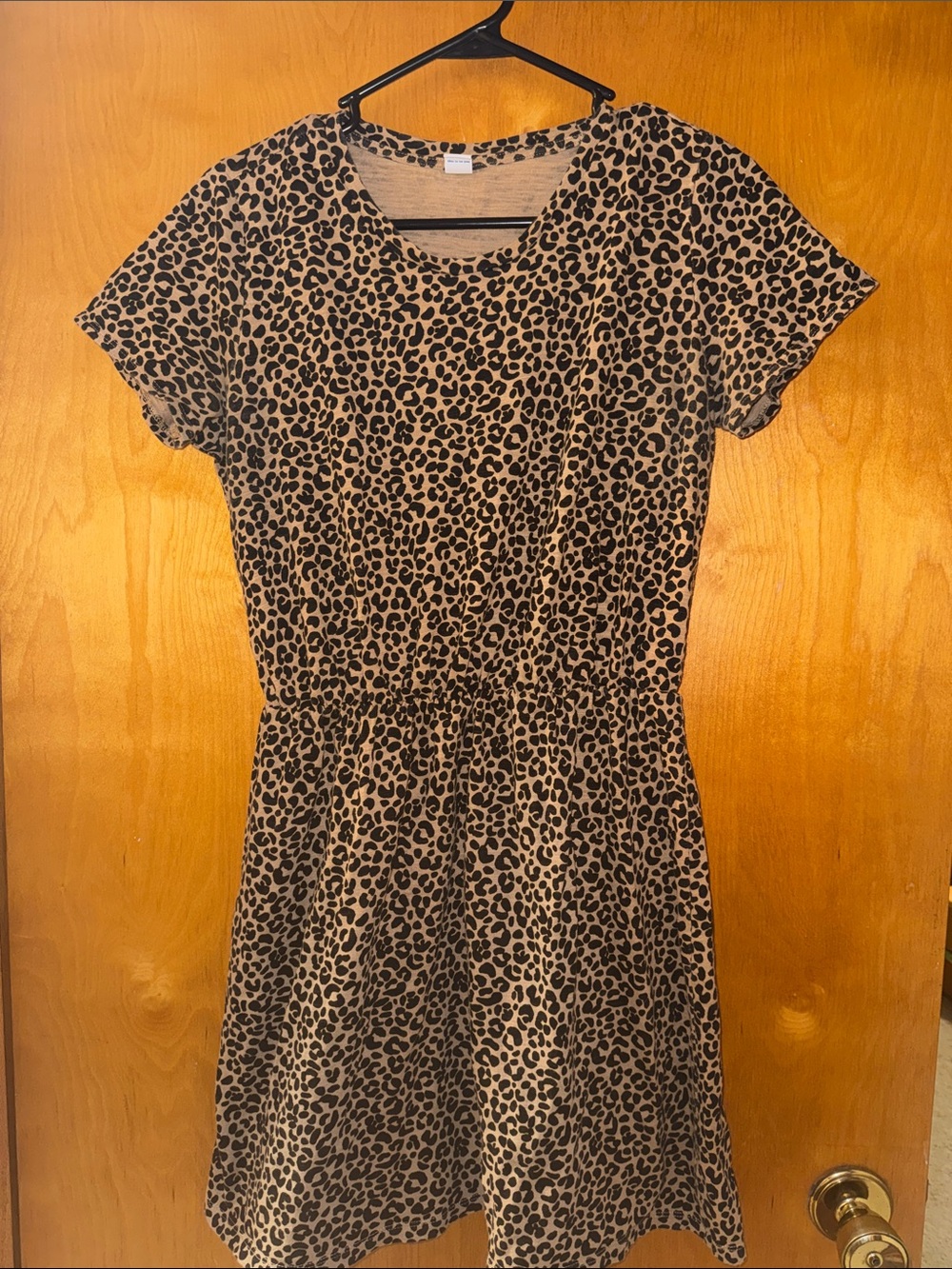 Old Navy Leopard Print Short Sleeve Mini Dress - Camel & Black